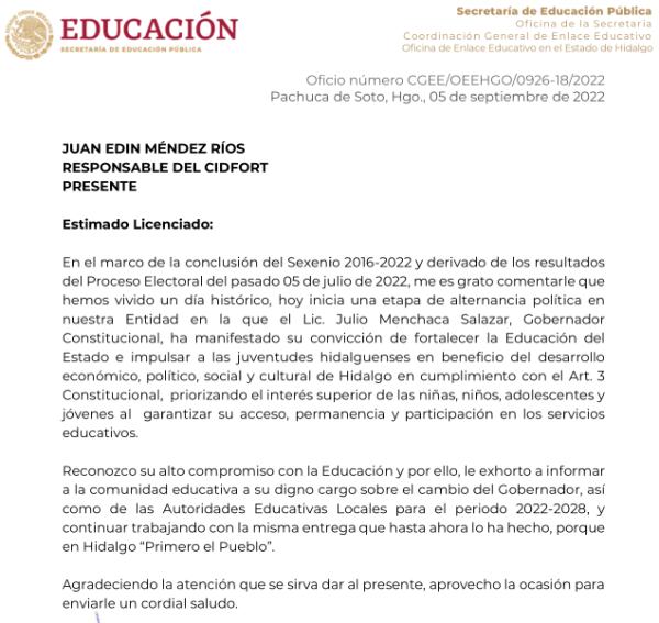 Lic. Julio Menchaca Salazar, Gobernador Constitucional, ha manifestado su convicción de fortalecer la Educación