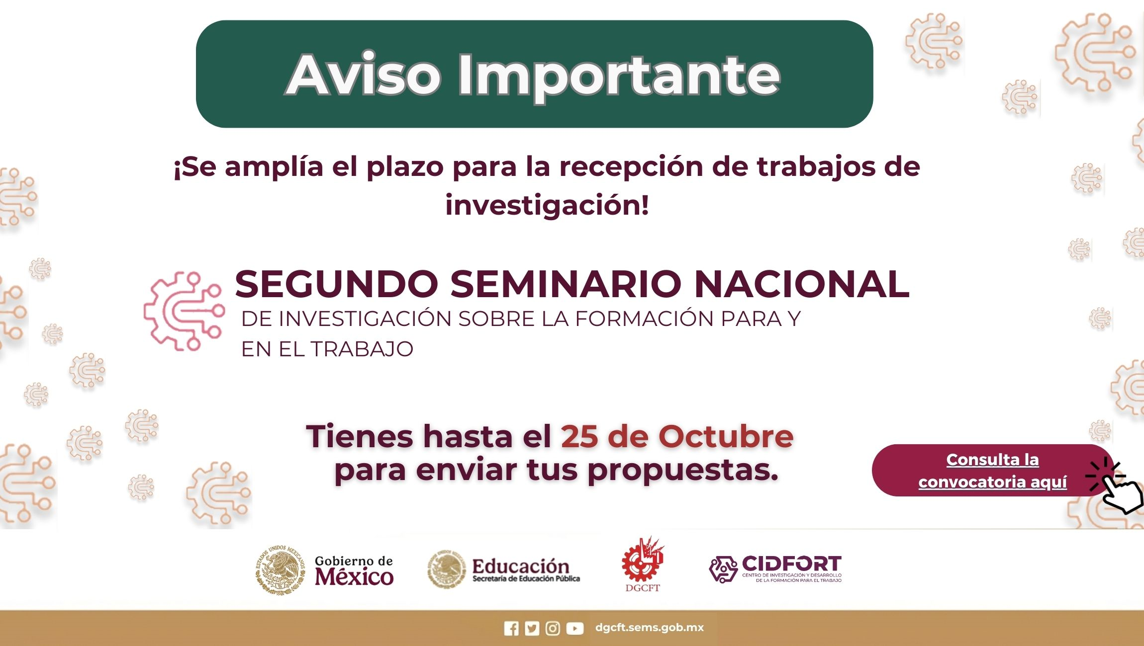 !Se amplía el plazo para la recepción de trabajos de investigación!