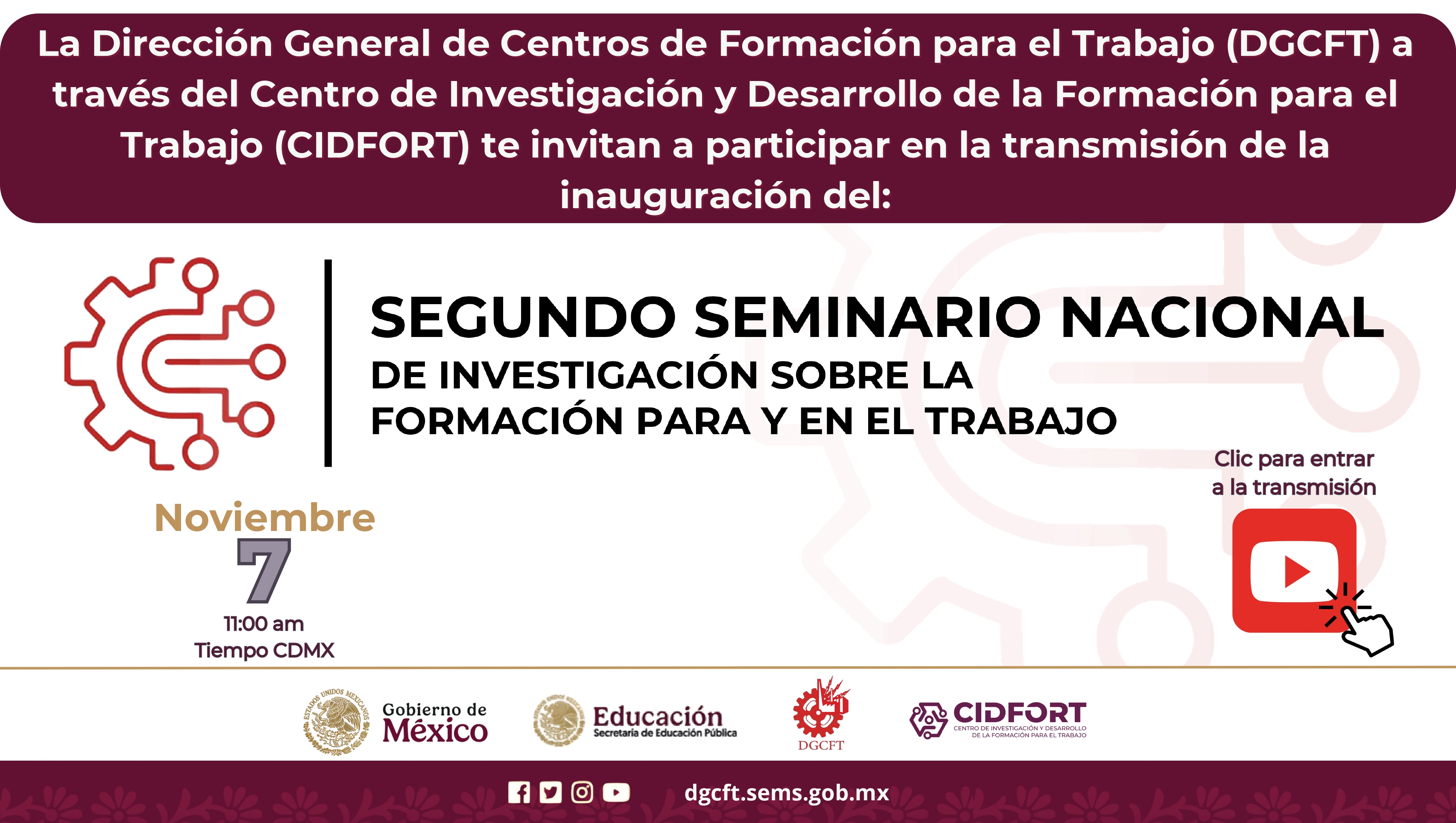 Transmisión Segundo Seminario Nacional de Investigación sobre la Formación para y en el Trabajo